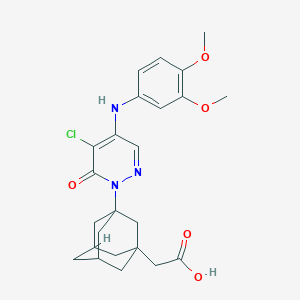 molecular formula C24H28ClN3O5 B11435666 2-(3-{5-Chloro-4-[(3,4-dimethoxyphenyl)amino]-6-oxo-1,6-dihydropyridazin-1-YL}adamantan-1-YL)acetic acid 