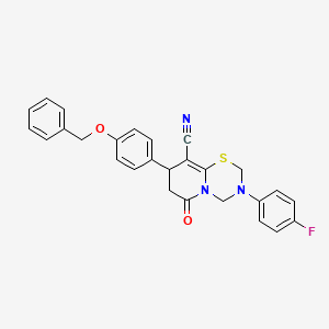 8-[4-(benzyloxy)phenyl]-3-(4-fluorophenyl)-6-oxo-3,4,7,8-tetrahydro-2H,6H-pyrido[2,1-b][1,3,5]thiadiazine-9-carbonitrile