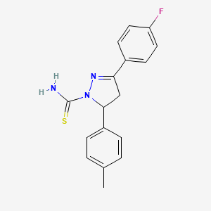 3-(4-Fluorophenyl)-5-P-tolyl-4,5-dihydro-1H-pyrazole-1-carbothioamide