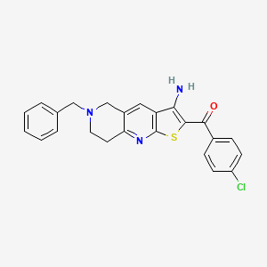 molecular formula C24H20ClN3OS B11435705 (3-Amino-6-benzyl-5,6,7,8-tetrahydrothieno[2,3-b][1,6]naphthyridin-2-yl)(4-chlorophenyl)methanone 