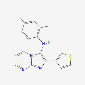 molecular formula C18H16N4S B11435722 N-(2,4-dimethylphenyl)-2-(thiophen-3-yl)imidazo[1,2-a]pyrimidin-3-amine 