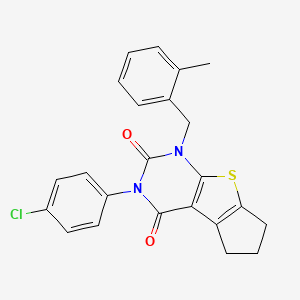 3-(4-chlorophenyl)-1-(2-methylbenzyl)-1,5,6,7-tetrahydro-2H-cyclopenta[4,5]thieno[2,3-d]pyrimidine-2,4(3H)-dione