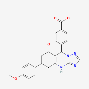 Methyl 4-[8-hydroxy-6-(4-methoxyphenyl)-5,6,7,9-tetrahydro[1,2,4]triazolo[5,1-b]quinazolin-9-yl]benzoate