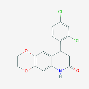 molecular formula C17H13Cl2NO3 B11435778 9-(2,4-dichlorophenyl)-2,3,8,9-tetrahydro[1,4]dioxino[2,3-g]quinolin-7(6H)-one 