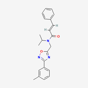 molecular formula C22H23N3O2 B11435779 (2E)-N-{[3-(3-methylphenyl)-1,2,4-oxadiazol-5-yl]methyl}-3-phenyl-N-(propan-2-yl)prop-2-enamide 