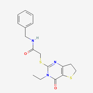 N-Benzyl-2-({3-ethyl-4-oxo-3H,4H,6H,7H-thieno[3,2-D]pyrimidin-2-YL}sulfanyl)acetamide