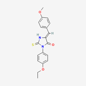 molecular formula C19H18N2O3S B11435807 3-(4-Ethoxyphenyl)-5-((4-methoxyphenyl)methylene)-2-thioxo-4-imidazolidinone CAS No. 62468-57-9