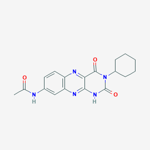 molecular formula C18H19N5O3 B11435810 N-(3-cyclohexyl-2,4-dioxo-1,2,3,4-tetrahydrobenzo[g]pteridin-8-yl)acetamide 