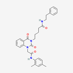 5-[1-{2-[(2,4-dimethylphenyl)amino]-2-oxoethyl}-2,4-dioxo-1,4-dihydroquinazolin-3(2H)-yl]-N-(2-phenylethyl)pentanamide