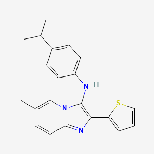 molecular formula C21H21N3S B11435832 6-methyl-N-[4-(propan-2-yl)phenyl]-2-(thiophen-2-yl)imidazo[1,2-a]pyridin-3-amine 