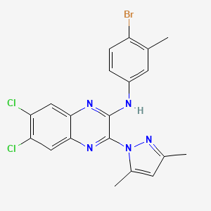 N-(4-bromo-3-methylphenyl)-6,7-dichloro-3-(3,5-dimethyl-1H-pyrazol-1-yl)quinoxalin-2-amine