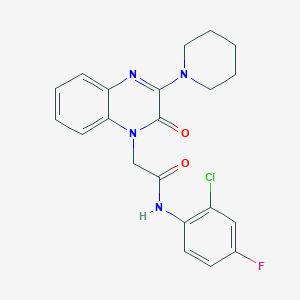 N-(2-chloro-4-fluorophenyl)-2-[2-oxo-3-(piperidin-1-yl)quinoxalin-1(2H)-yl]acetamide