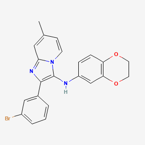 2-(3-bromophenyl)-N-(2,3-dihydro-1,4-benzodioxin-6-yl)-7-methylimidazo[1,2-a]pyridin-3-amine