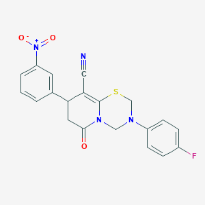 molecular formula C20H15FN4O3S B11435888 3-(4-fluorophenyl)-8-(3-nitrophenyl)-6-oxo-3,4,7,8-tetrahydro-2H,6H-pyrido[2,1-b][1,3,5]thiadiazine-9-carbonitrile 