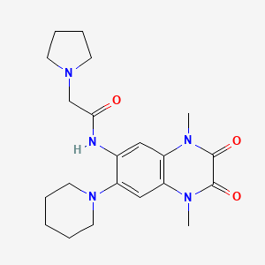 N-[1,4-dimethyl-2,3-dioxo-7-(piperidin-1-yl)-1,2,3,4-tetrahydroquinoxalin-6-yl]-2-(pyrrolidin-1-yl)acetamide