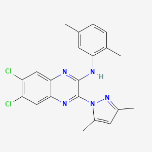 6,7-dichloro-N-(2,5-dimethylphenyl)-3-(3,5-dimethyl-1H-pyrazol-1-yl)quinoxalin-2-amine