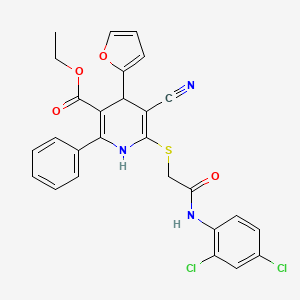 Ethyl 5-cyano-6-({2-[(2,4-dichlorophenyl)amino]-2-oxoethyl}sulfanyl)-4-(furan-2-yl)-2-phenyl-1,4-dihydropyridine-3-carboxylate