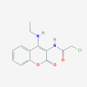 molecular formula C13H13ClN2O3 B11435946 2-Chloro-N-(4-(ethylamino)-2-oxo-2H-chromen-3-yl)acetamide 