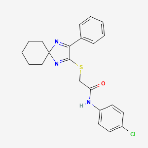 N-(4-Chlorophenyl)-2-({3-phenyl-1,4-diazaspiro[4.5]deca-1,3-dien-2-YL}sulfanyl)acetamide