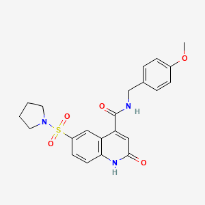 N-(4-methoxybenzyl)-2-oxo-6-(pyrrolidin-1-ylsulfonyl)-1,2-dihydroquinoline-4-carboxamide