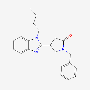 molecular formula C22H25N3O B11435976 1-benzyl-4-(1-butyl-1H-benzimidazol-2-yl)pyrrolidin-2-one 