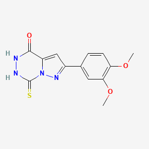 molecular formula C13H12N4O3S B11436034 2-(3,4-dimethoxyphenyl)-7-sulfanylpyrazolo[1,5-d][1,2,4]triazin-4(5H)-one 