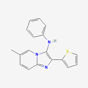 molecular formula C18H15N3S B11436050 6-methyl-N-phenyl-2-(thiophen-2-yl)imidazo[1,2-a]pyridin-3-amine 