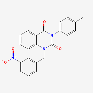 molecular formula C22H17N3O4 B11436053 1-(3-nitrobenzyl)-3-(p-tolyl)quinazoline-2,4(1H,3H)-dione 