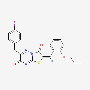 (2E)-6-(4-fluorobenzyl)-2-(2-propoxybenzylidene)-7H-[1,3]thiazolo[3,2-b][1,2,4]triazine-3,7(2H)-dione