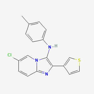 molecular formula C18H14ClN3S B11436105 6-chloro-N-(4-methylphenyl)-2-(thiophen-3-yl)imidazo[1,2-a]pyridin-3-amine 