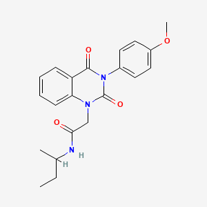 molecular formula C21H23N3O4 B11436108 N-(sec-butyl)-2-(3-(4-methoxyphenyl)-2,4-dioxo-3,4-dihydroquinazolin-1(2H)-yl)acetamide 