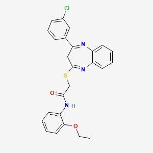 2-{[4-(3-chlorophenyl)-3H-1,5-benzodiazepin-2-yl]sulfanyl}-N-(2-ethoxyphenyl)acetamide