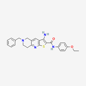 molecular formula C26H26N4O2S B11436113 3-amino-6-benzyl-N-(4-ethoxyphenyl)-5,6,7,8-tetrahydrothieno[2,3-b][1,6]naphthyridine-2-carboxamide 