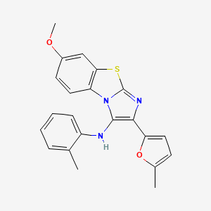 molecular formula C22H19N3O2S B11436129 7-methoxy-2-(5-methylfuran-2-yl)-N-(2-methylphenyl)imidazo[2,1-b][1,3]benzothiazol-3-amine 