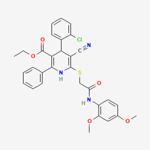 Ethyl 4-(2-chlorophenyl)-5-cyano-6-({2-[(2,4-dimethoxyphenyl)amino]-2-oxoethyl}sulfanyl)-2-phenyl-1,4-dihydropyridine-3-carboxylate