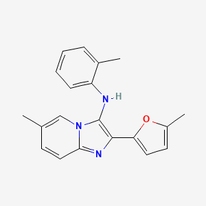 molecular formula C20H19N3O B11436145 6-methyl-2-(5-methylfuran-2-yl)-N-(2-methylphenyl)imidazo[1,2-a]pyridin-3-amine 