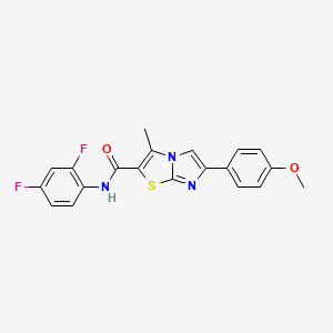 molecular formula C20H15F2N3O2S B11436152 N-(2,4-difluorophenyl)-6-(4-methoxyphenyl)-3-methylimidazo[2,1-b][1,3]thiazole-2-carboxamide 