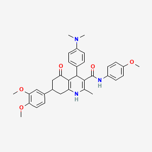 7-(3,4-dimethoxyphenyl)-4-[4-(dimethylamino)phenyl]-N-(4-methoxyphenyl)-2-methyl-5-oxo-1,4,5,6,7,8-hexahydroquinoline-3-carboxamide