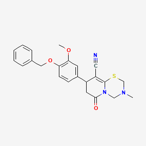 8-[4-(benzyloxy)-3-methoxyphenyl]-3-methyl-6-oxo-3,4,7,8-tetrahydro-2H,6H-pyrido[2,1-b][1,3,5]thiadiazine-9-carbonitrile