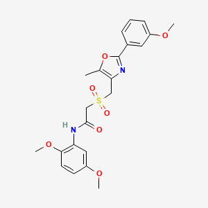 molecular formula C22H24N2O7S B11436166 N-(2,5-dimethoxyphenyl)-2-[[2-(3-methoxyphenyl)-5-methyl-4-oxazolyl]methylsulfonyl]acetamide 