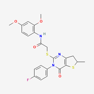 N-(2,4-Dimethoxyphenyl)-2-{[3-(4-fluorophenyl)-6-methyl-4-oxo-3H,4H,6H,7H-thieno[3,2-D]pyrimidin-2-YL]sulfanyl}acetamide