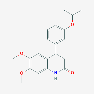 6,7-dimethoxy-4-[3-(propan-2-yloxy)phenyl]-3,4-dihydroquinolin-2(1H)-one