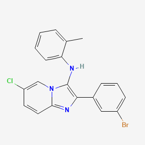 molecular formula C20H15BrClN3 B11436226 2-(3-bromophenyl)-6-chloro-N-(2-methylphenyl)imidazo[1,2-a]pyridin-3-amine 