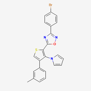 5-(3-(1H-pyrrol-1-yl)-4-(m-tolyl)thiophen-2-yl)-3-(4-bromophenyl)-1,2,4-oxadiazole