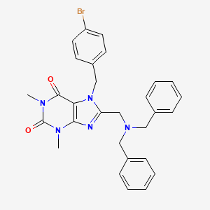 7-(4-bromobenzyl)-8-[(dibenzylamino)methyl]-1,3-dimethyl-3,7-dihydro-1H-purine-2,6-dione