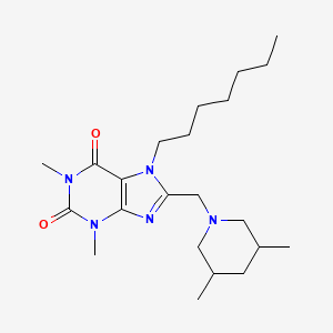 8-[(3,5-Dimethylpiperidin-1-yl)methyl]-7-heptyl-1,3-dimethylpurine-2,6-dione