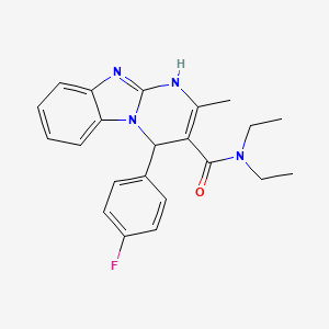 molecular formula C22H23FN4O B11436289 N,N-diethyl-4-(4-fluorophenyl)-2-methyl-1,4-dihydropyrimido[1,2-a]benzimidazole-3-carboxamide 