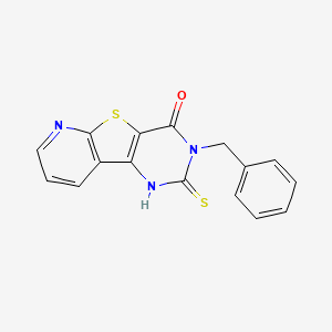 5-benzyl-4-sulfanylidene-8-thia-3,5,10-triazatricyclo[7.4.0.02,7]trideca-1(9),2(7),10,12-tetraen-6-one