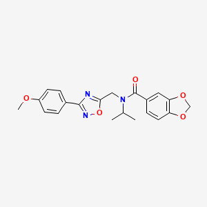 N-[[3-(4-methoxyphenyl)-1,2,4-oxadiazol-5-yl]methyl]-N-propan-2-yl-1,3-benzodioxole-5-carboxamide