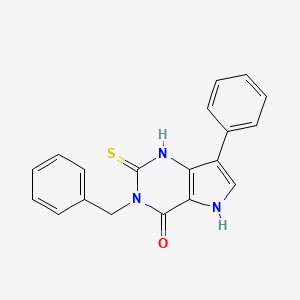 3-benzyl-7-phenyl-2-sulfanyl-3,5-dihydro-4H-pyrrolo[3,2-d]pyrimidin-4-one